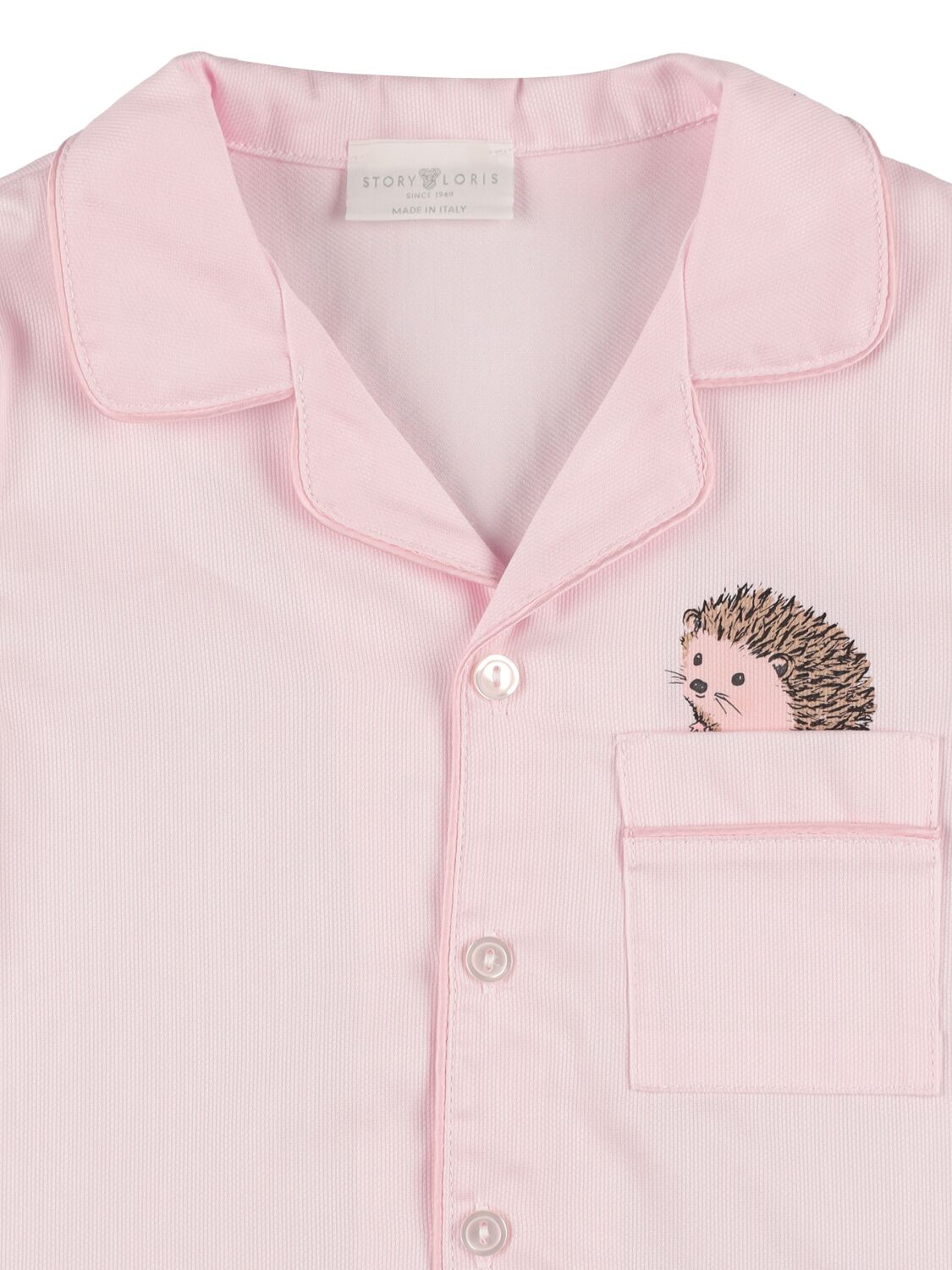Shop Story Loris Cotton Poplin Long-sleeved Pajama Set In Pink