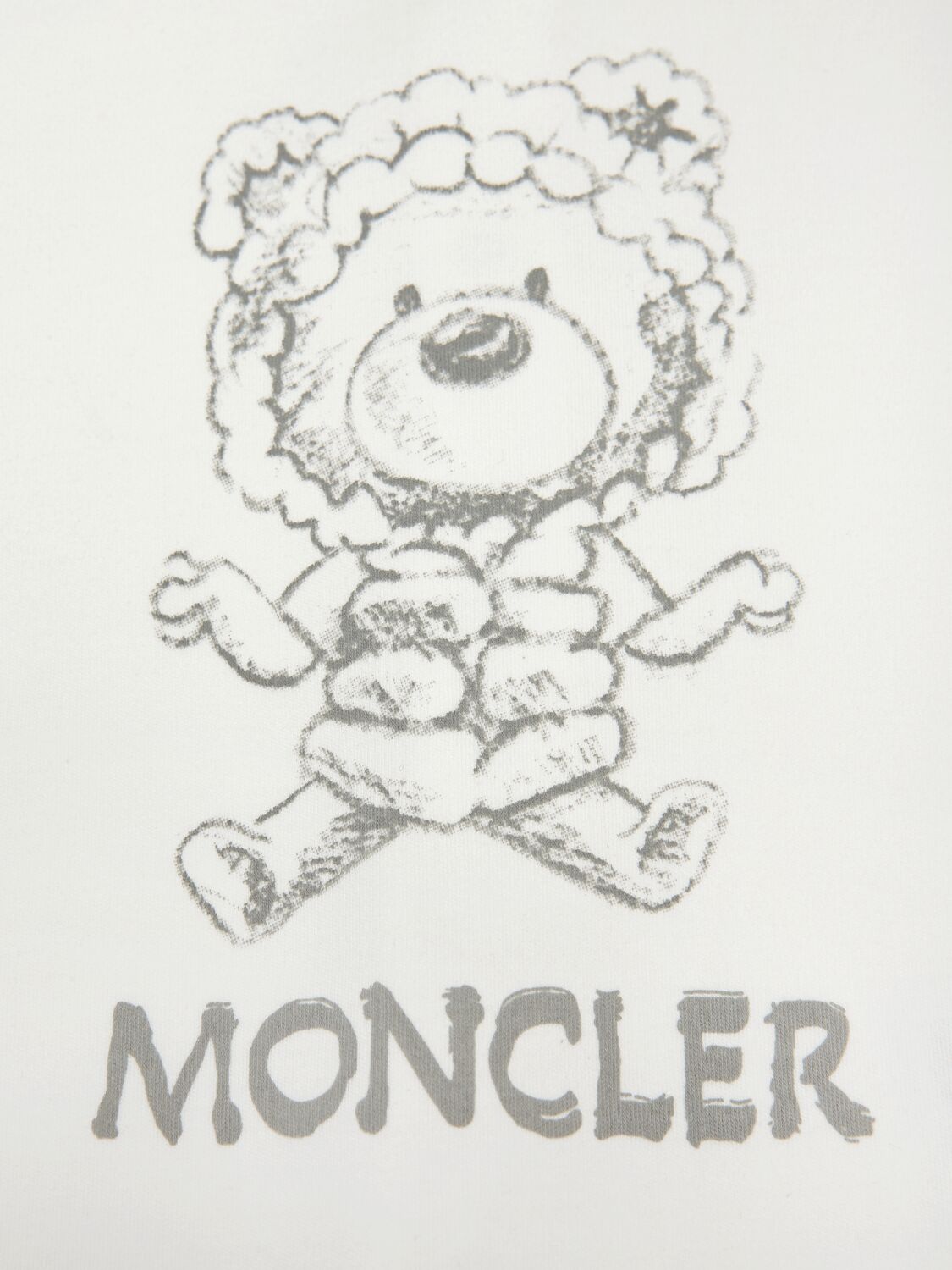 Shop Moncler Logo Detail Cotton Romper In White,silver