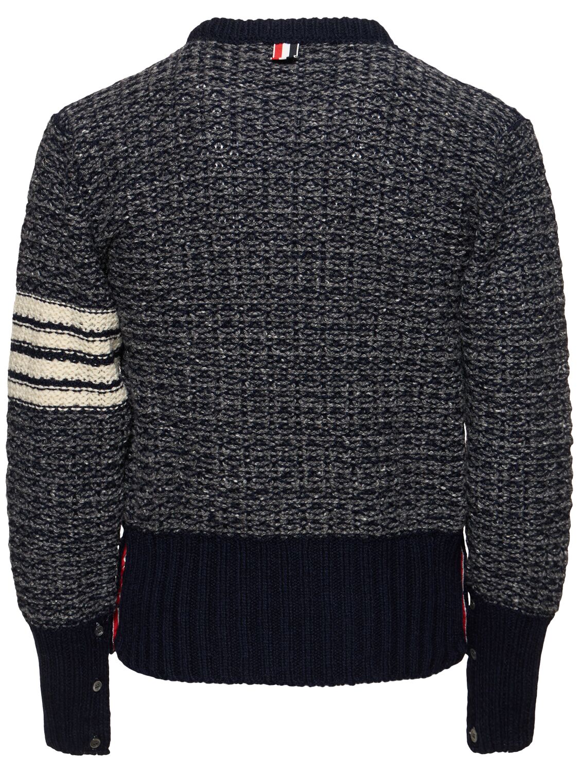 Shop Thom Browne Wool Classic Crewneck Sweater In 네이비