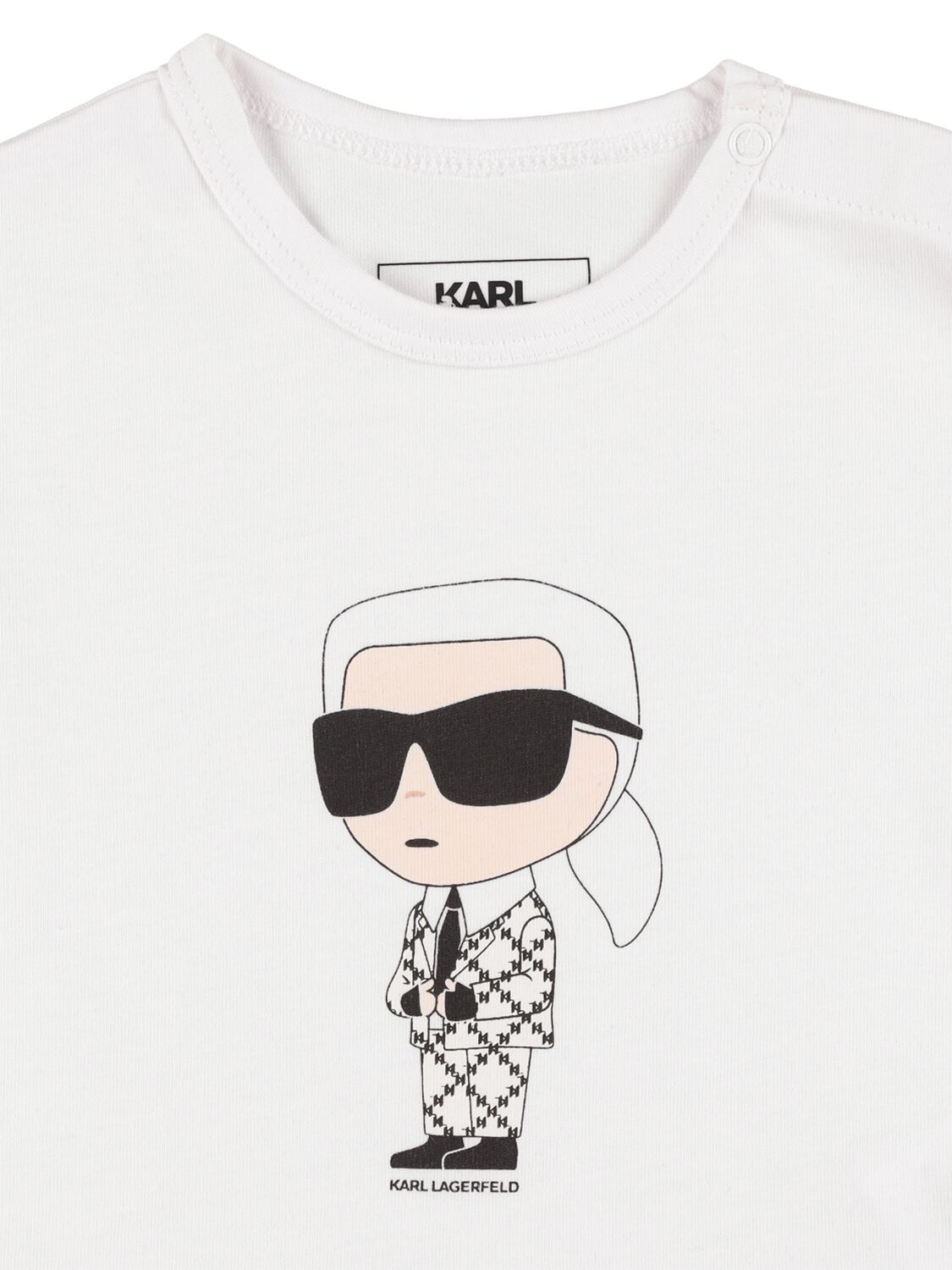 Shop Karl Lagerfeld Cotton Blend Jacket & Romper In Black,white