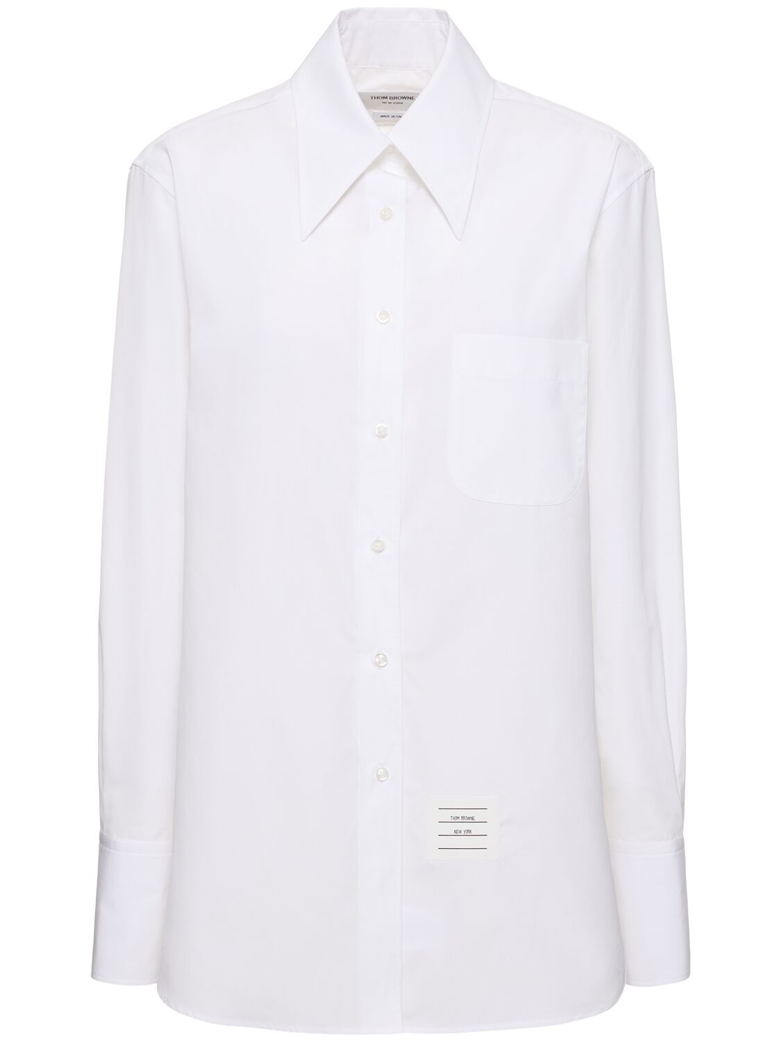 Shop Thom Browne Classic Cotton Poplin Shirt In White