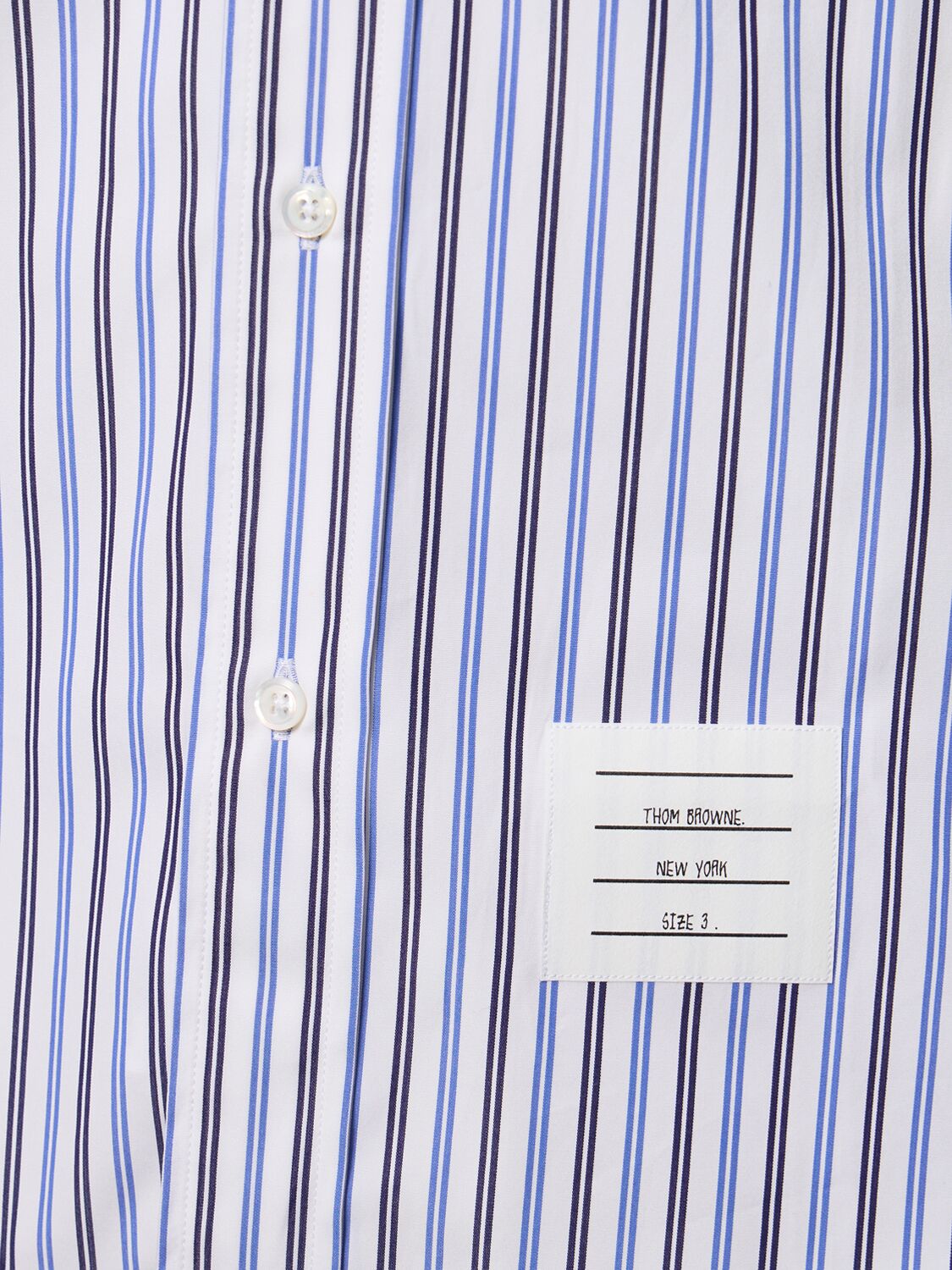 Shop Thom Browne Striped Poplin Shirt In 블루