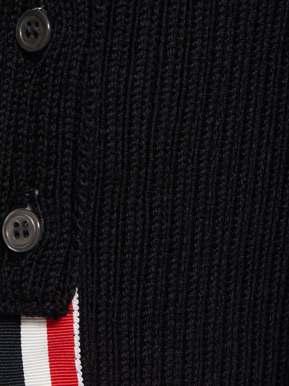 Shop Thom Browne Wool Knit V-neck Cardigan In Navy,beige