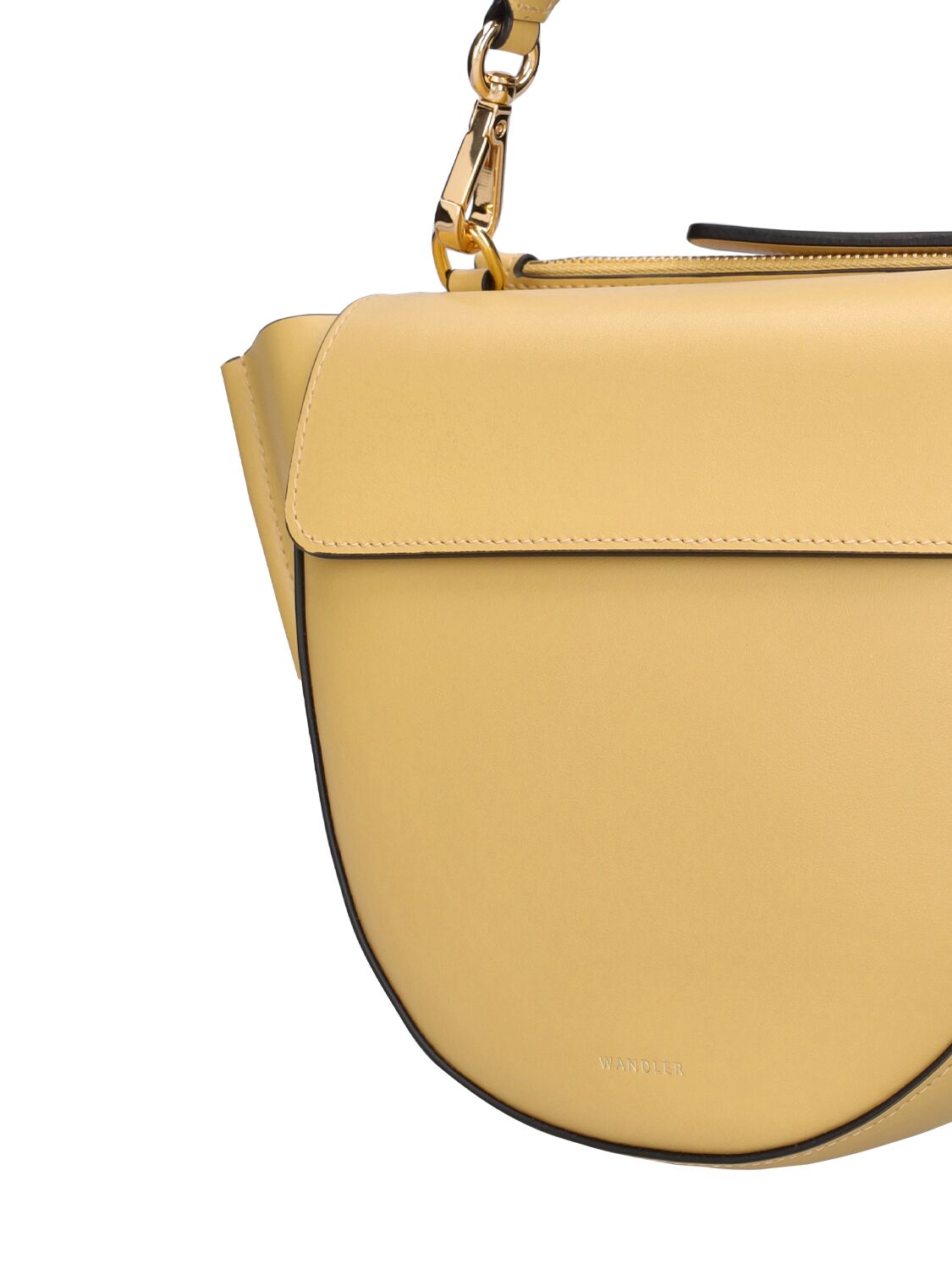 Shop Wandler Mini Hortensia Leather Top Handle Bag In Sandy