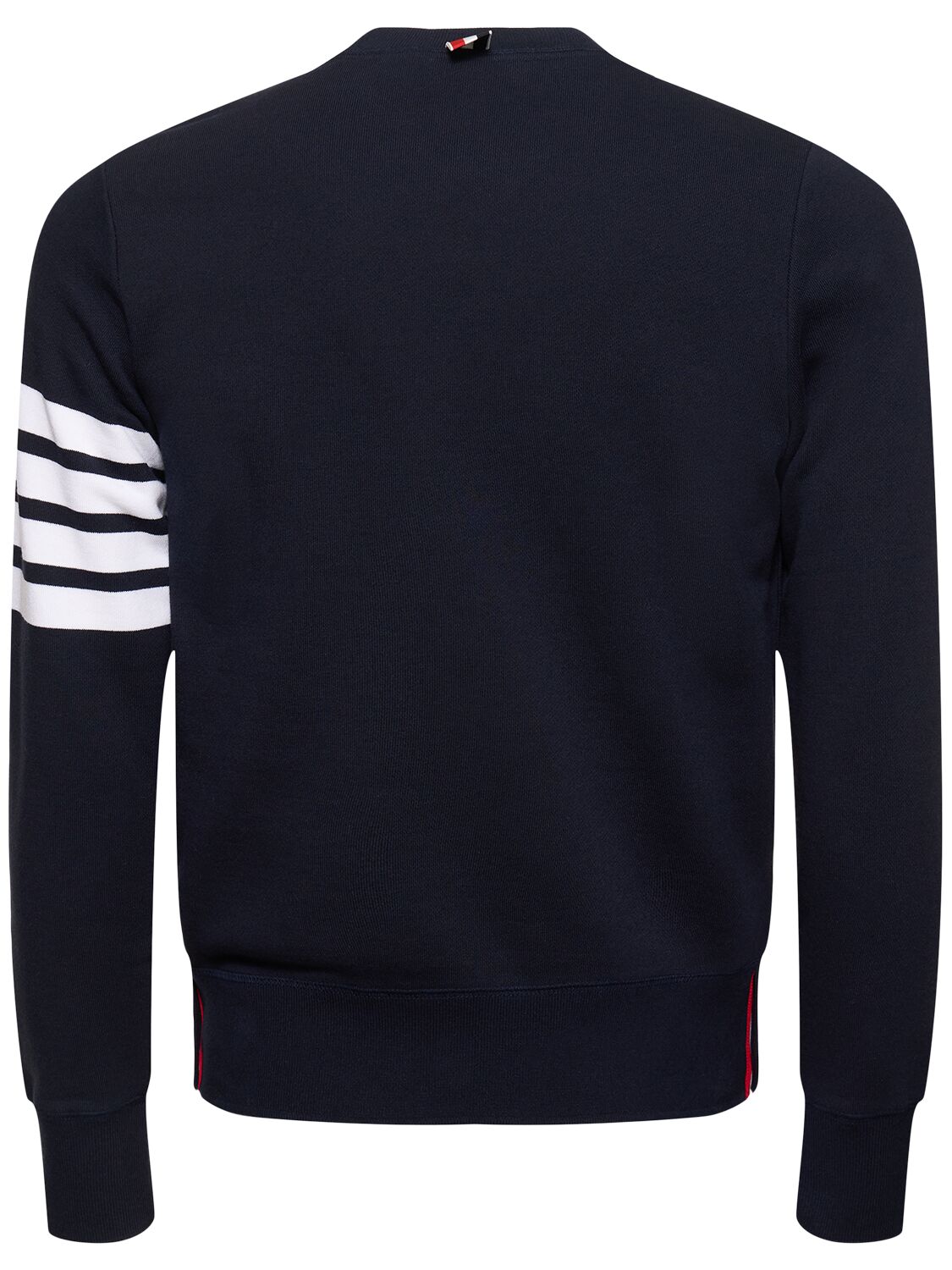 Shop Thom Browne Cotton Jersey Logo Sweatshirt In 네이비