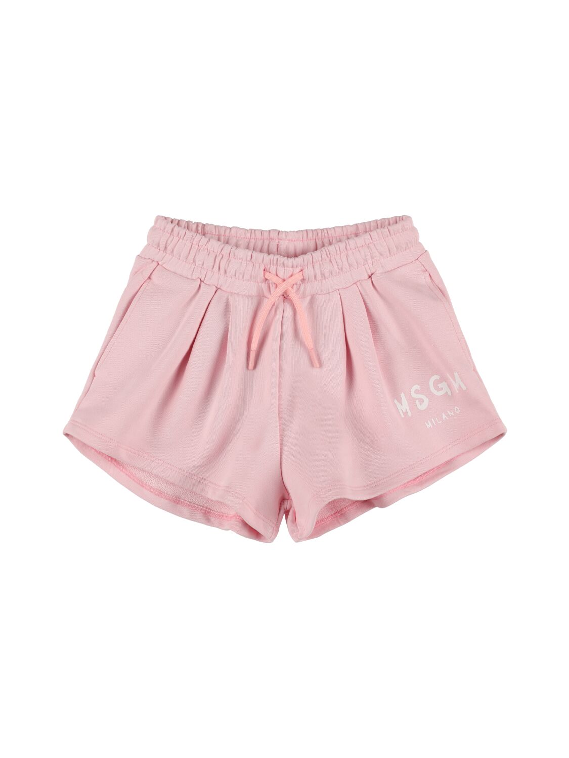 Msgm Kids' Cotton Sweat Shorts In Pink