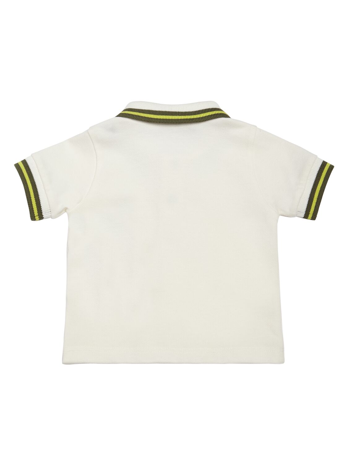 Shop Moncler Logo Stretch Cotton Blend Polo In White