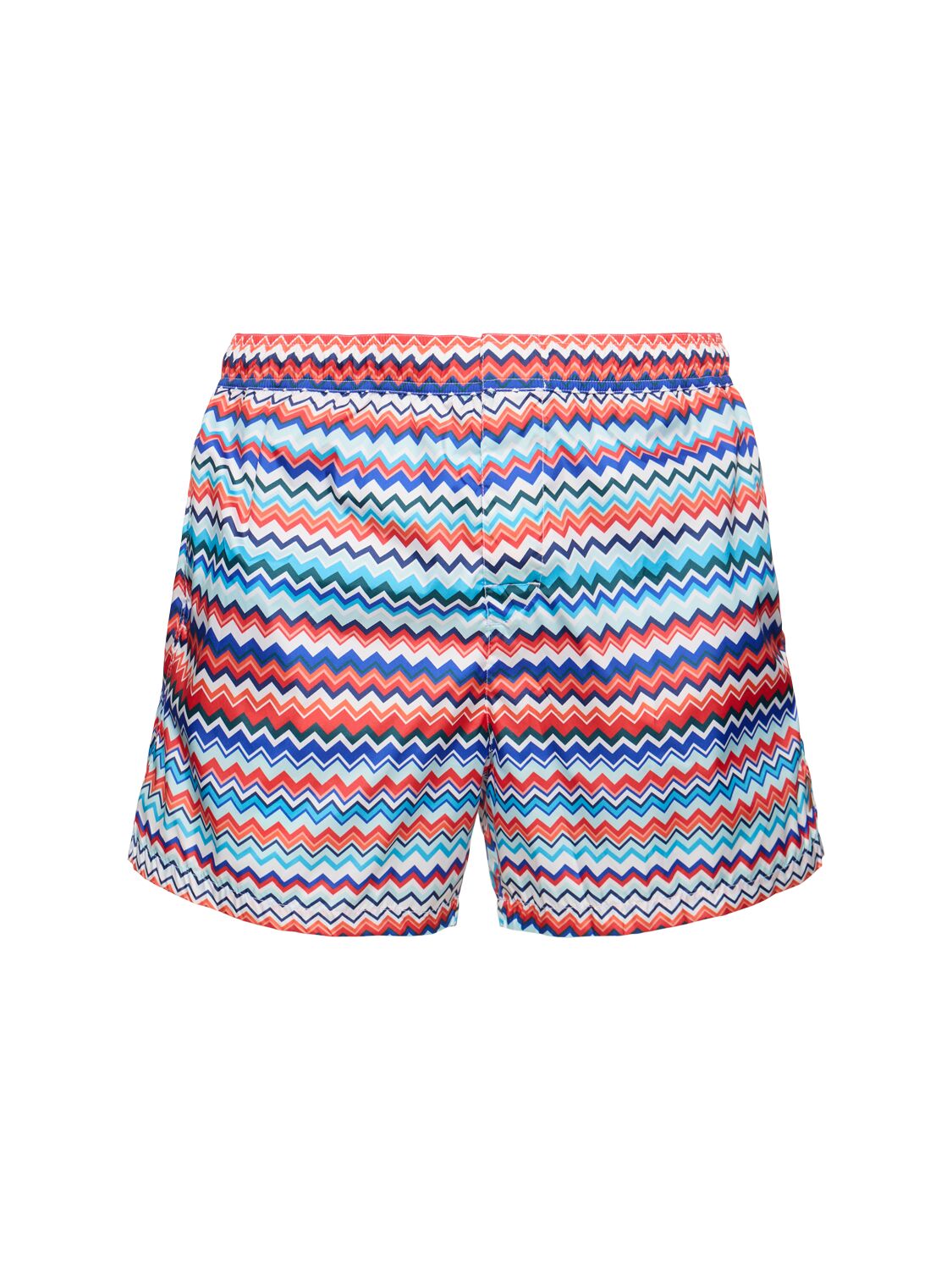 Missoni Striped Nylon Swim Shorts In 红色