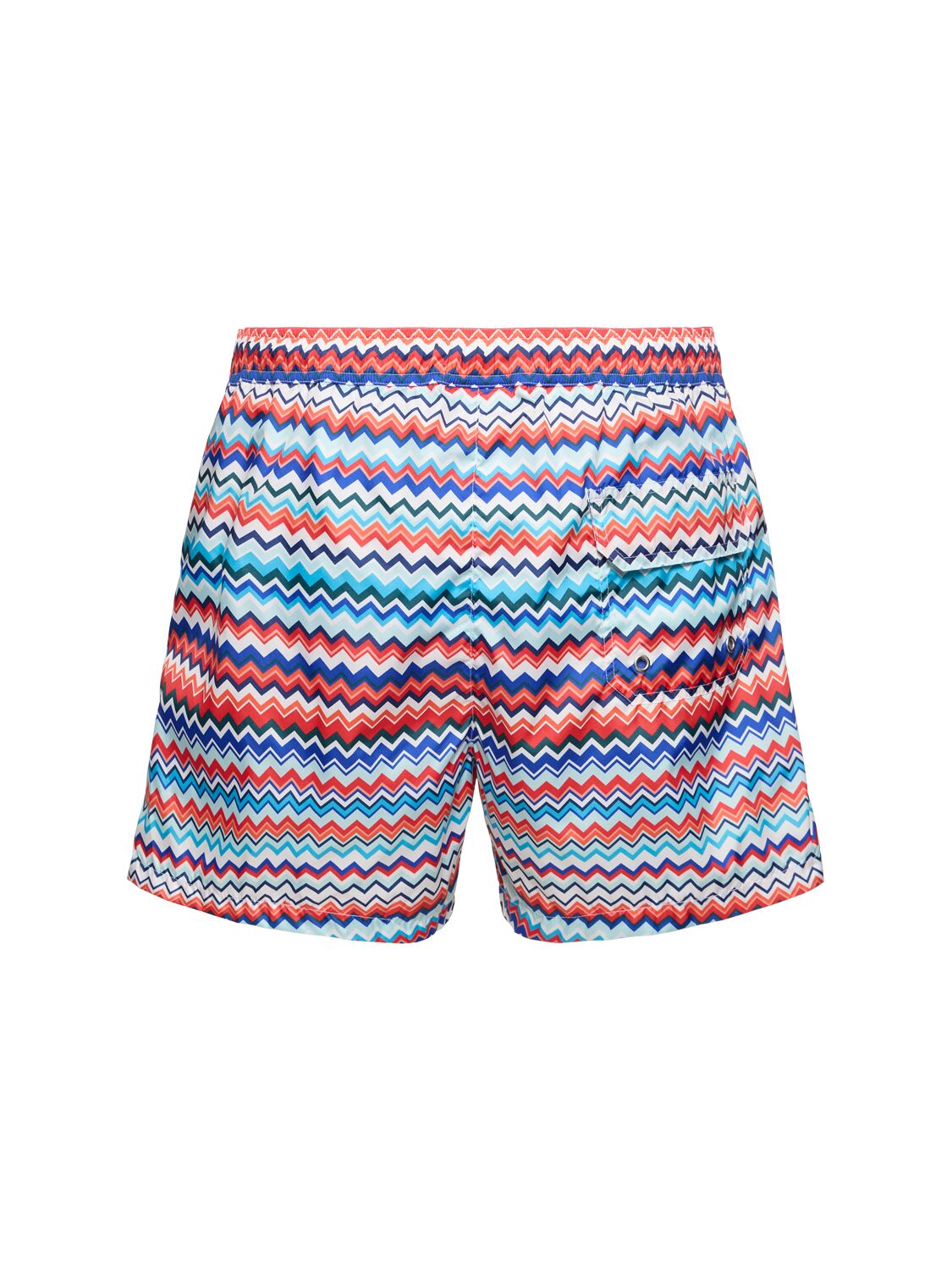 Shop Missoni Striped Nylon Swim Shorts In 红色