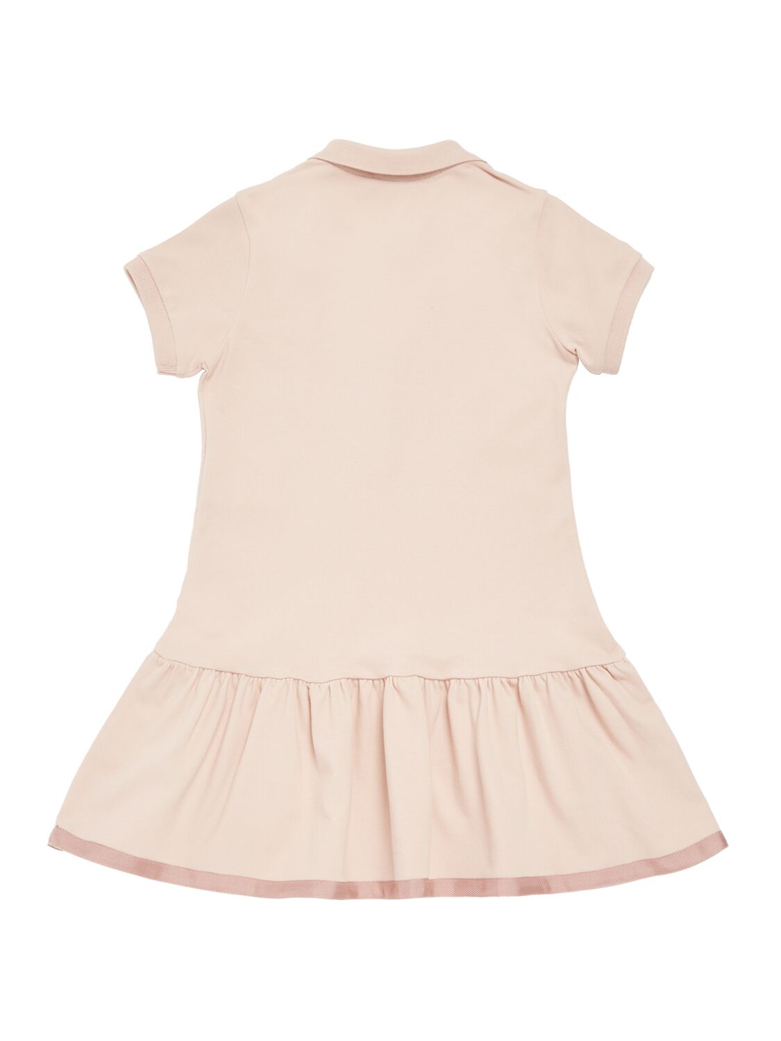 Shop Moncler Cotton Piquet Stretch Polo Dress In Pink