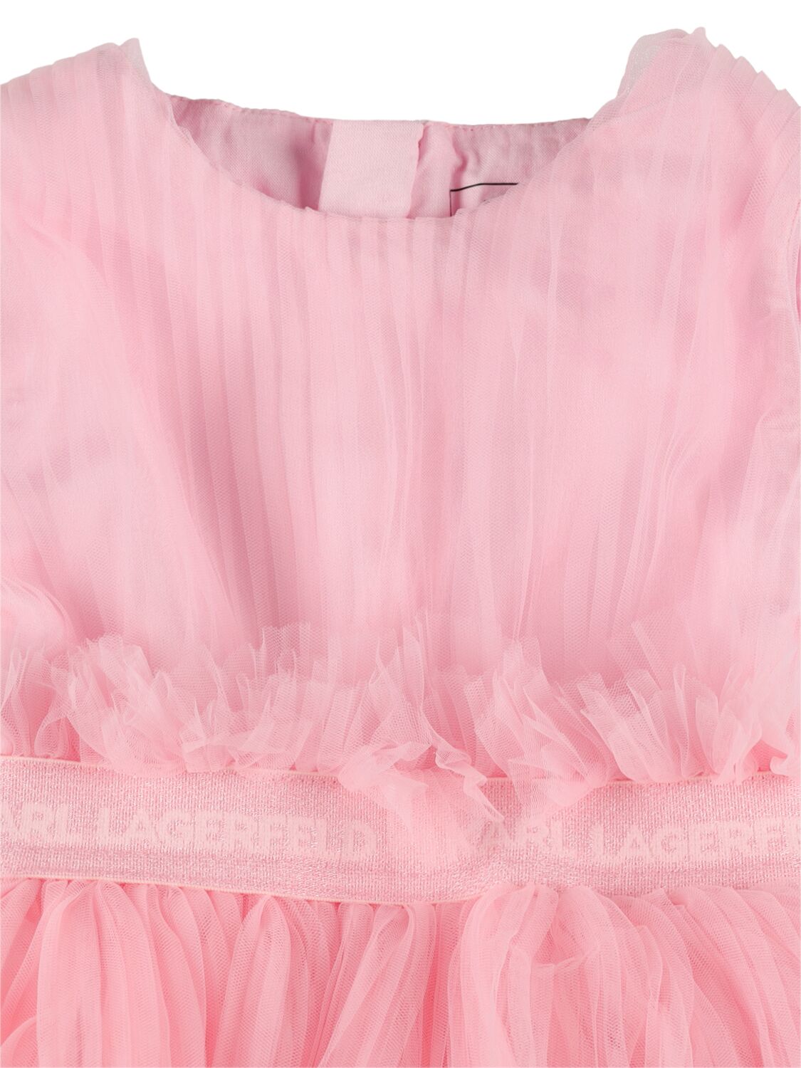 Shop Karl Lagerfeld Tulle & Mesh Sleeveless Mini Dress In Pink