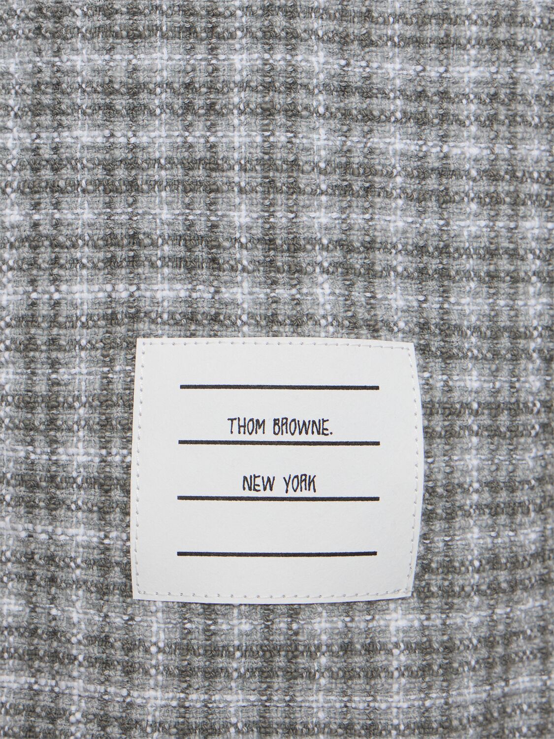Shop Thom Browne Cotton Tweed Drawstring Shorts In White,grey