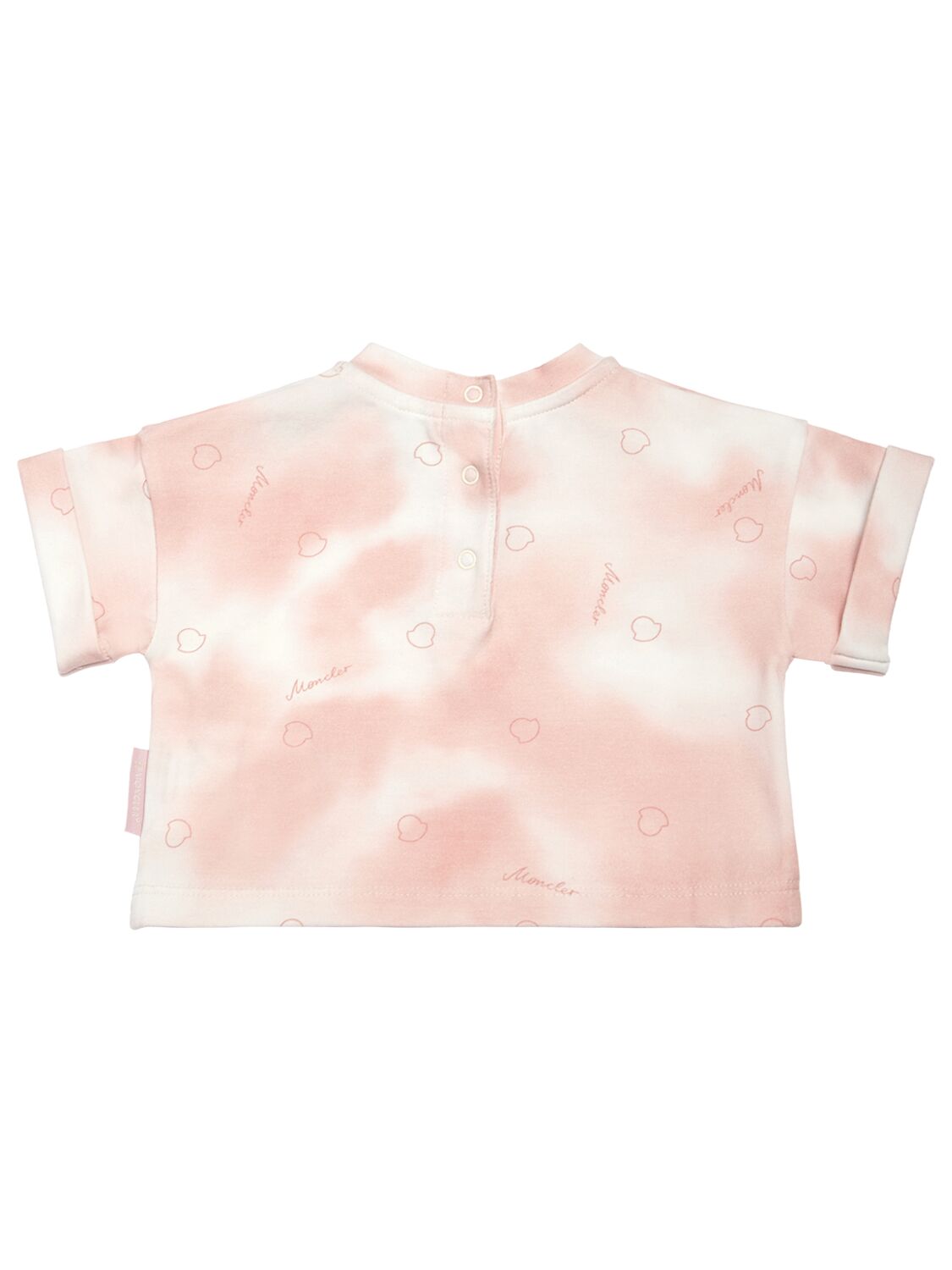 Shop Moncler All Over Printed Cotton T-shirt In Pink