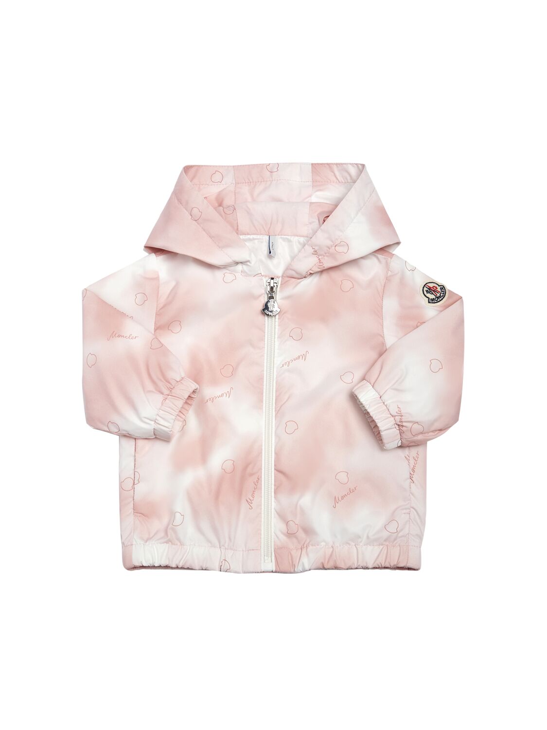 Shop Moncler Faite Clouds Printed Nylon Jacket In White,pink