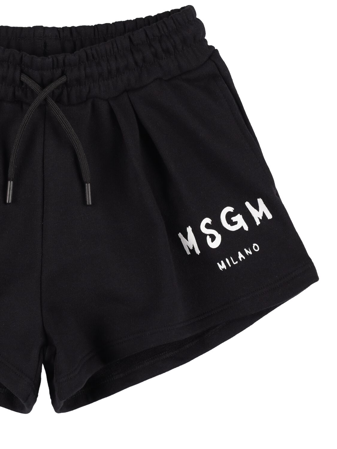 Shop Msgm Cotton Sweat Shorts In Black