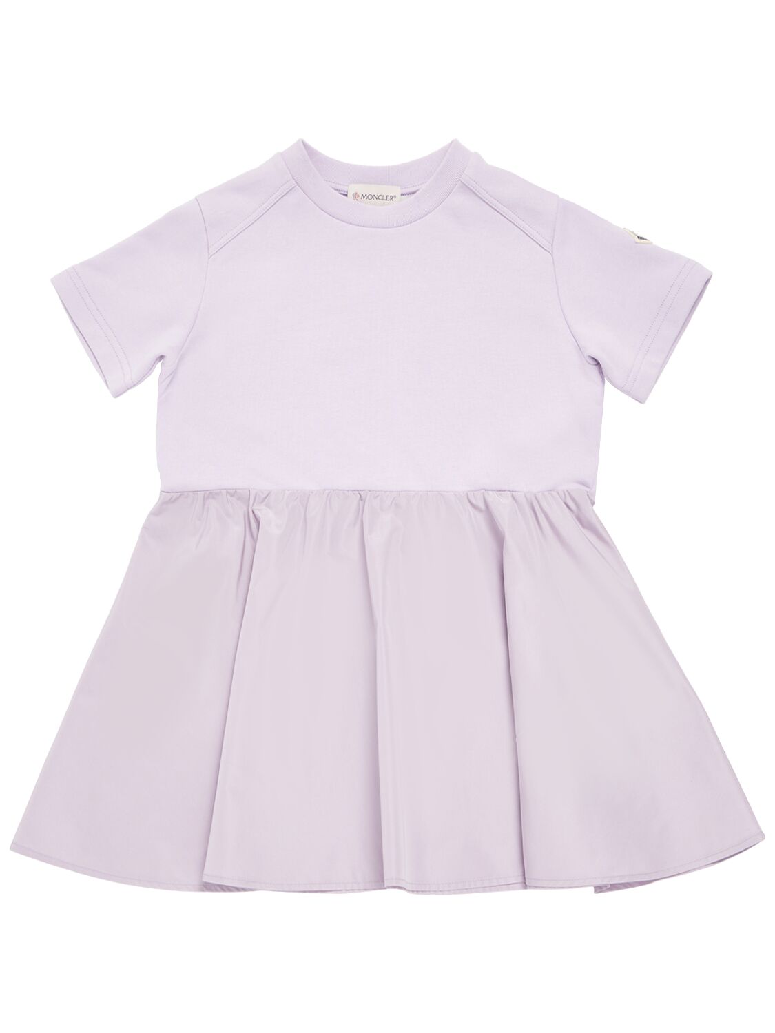 Shop Moncler Cotton Fleece Dress In Lilac