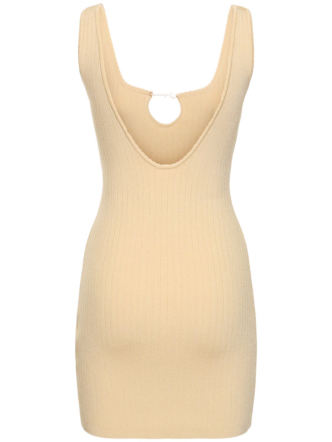 Shop Jacquemus La Mini Robe Sierra Knit Mini Dress In Light Beige