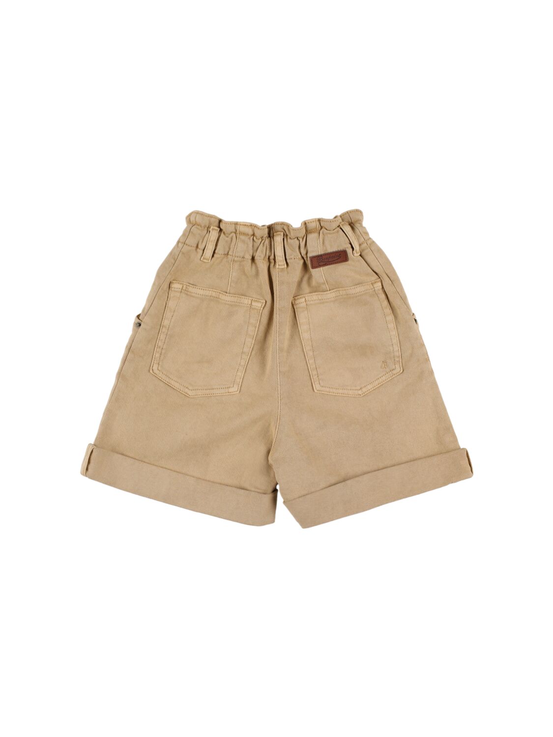 Shop Bonpoint Stretch Cotton Denim Shorts In Beige