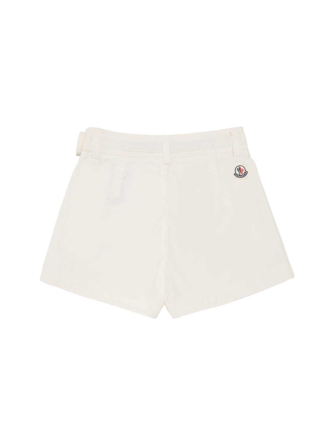 Moncler Kids' 厚重科技织物斜纹短裤 In White