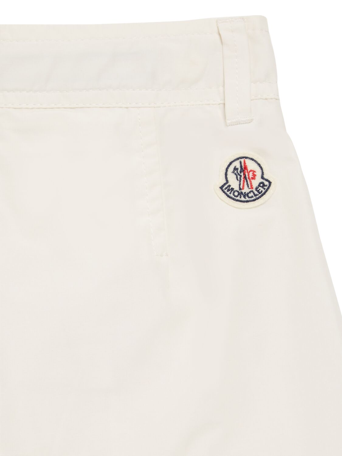 Shop Moncler Heavy Tech Twill Shorts In White