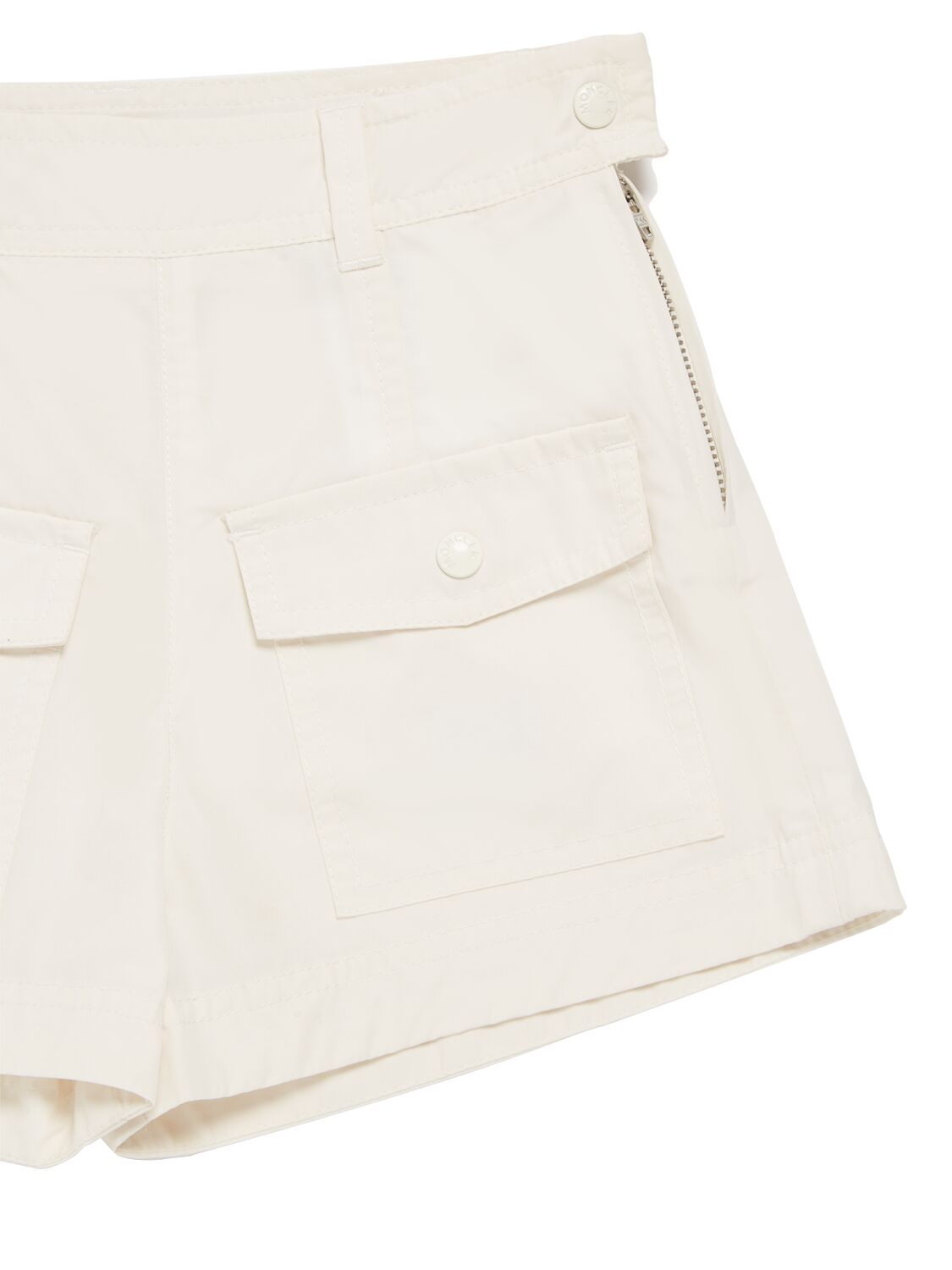 Shop Moncler Heavy Tech Twill Shorts In White
