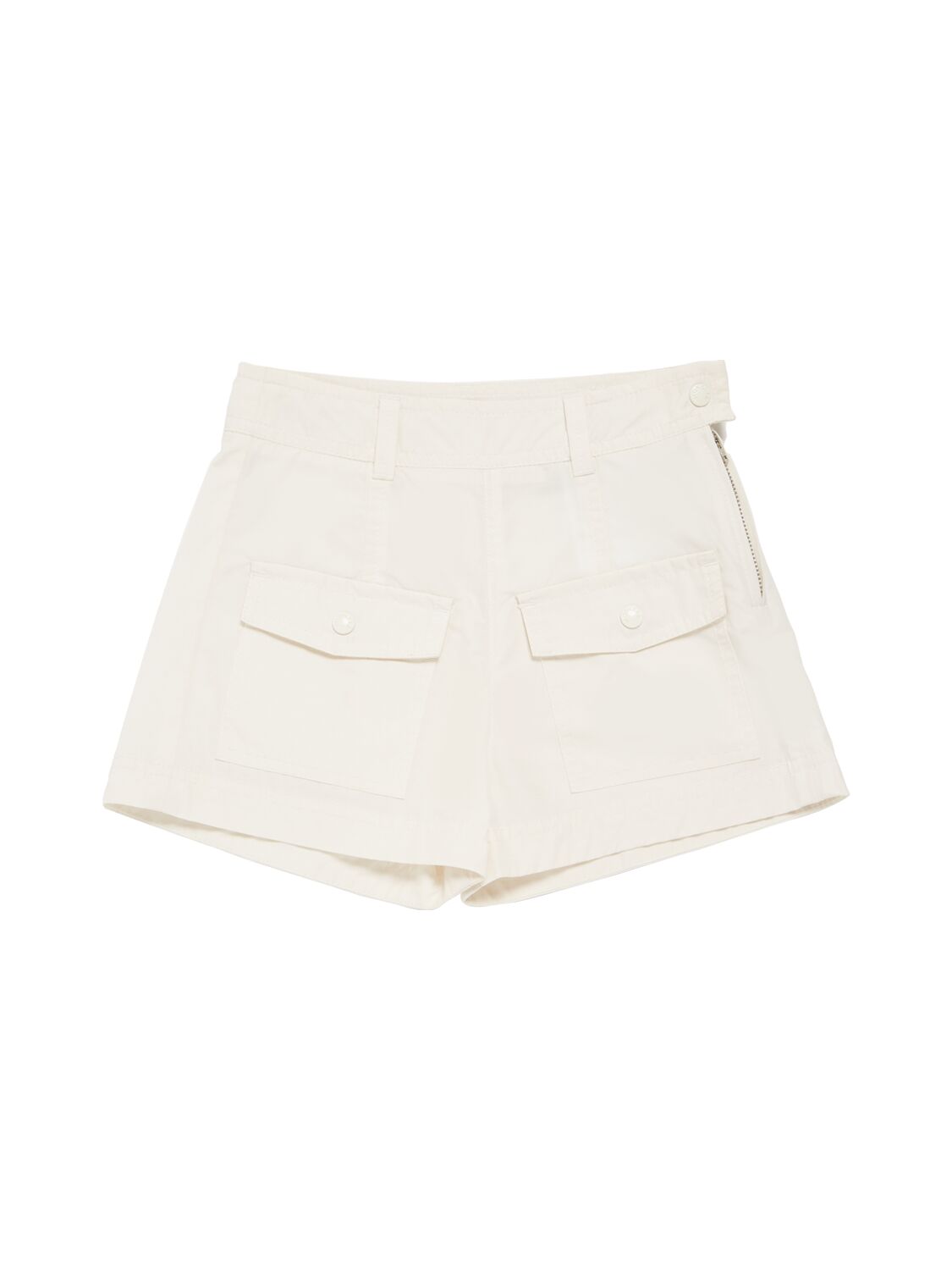 Shop Moncler Heavy Tech Twill Shorts In White