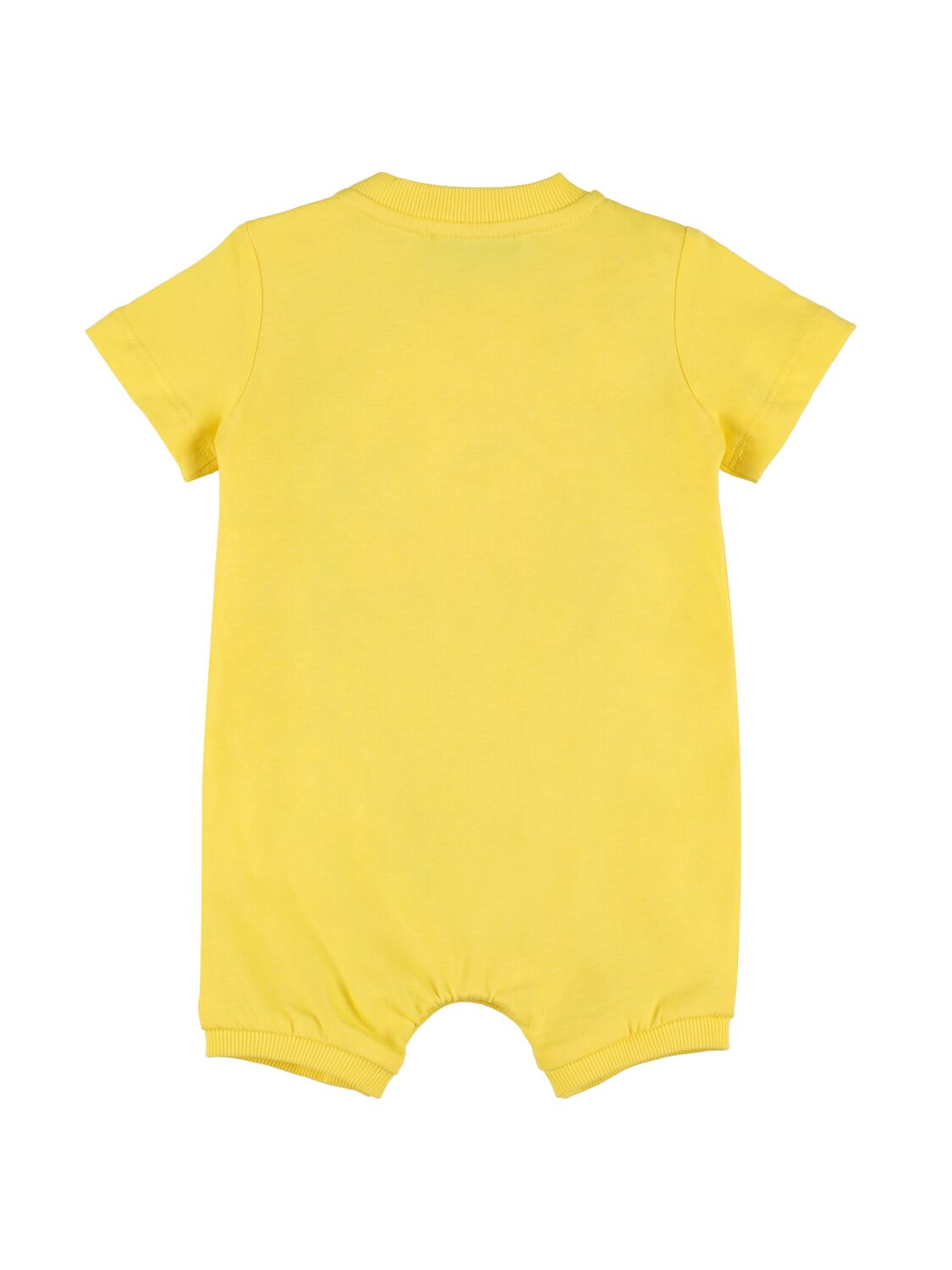 Shop Moschino Cotton Jersey Romper In Yellow