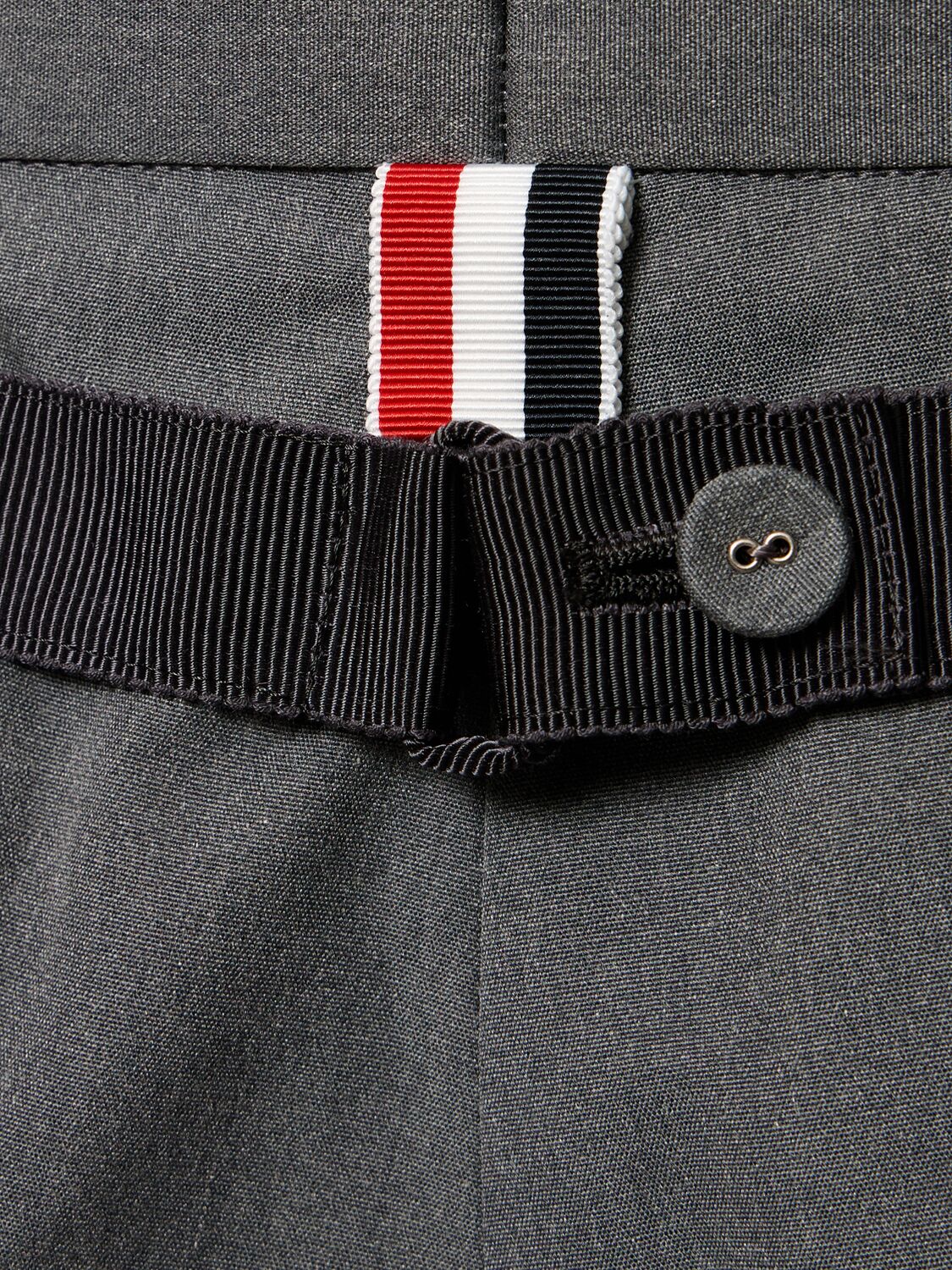 Shop Thom Browne Cotton Blend Backstrap Pants In Med Grey