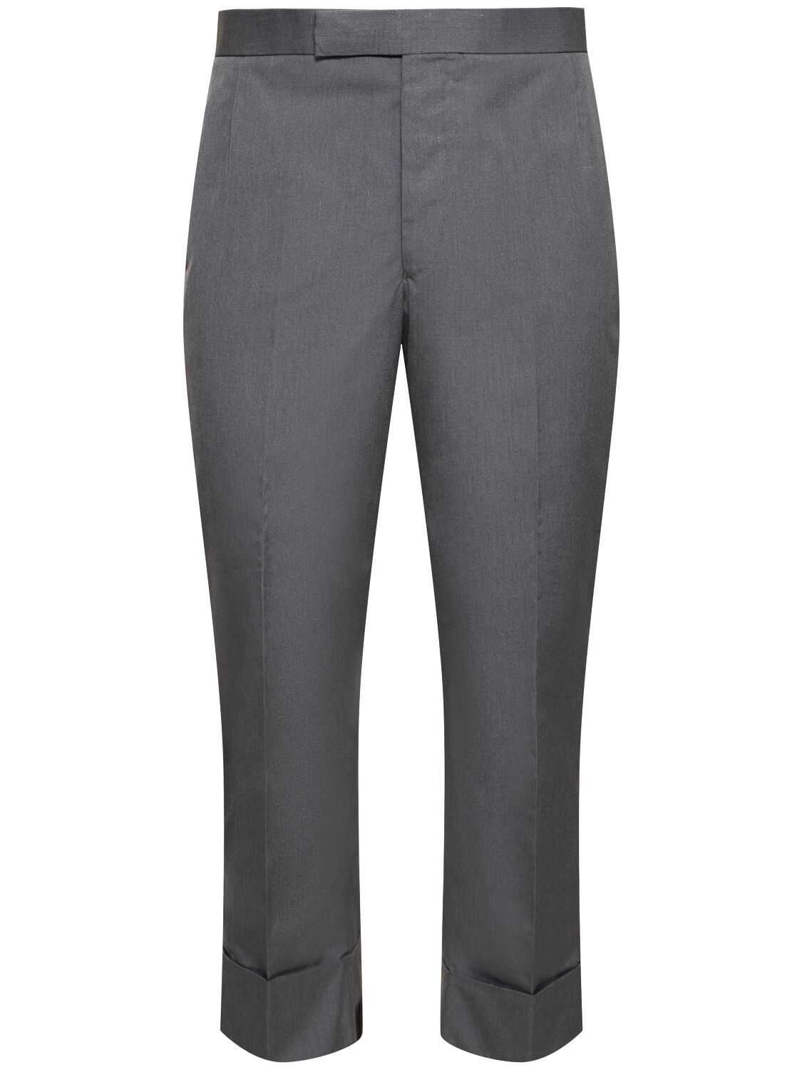 Thom Browne Cotton Blend Backstrap Pants In Med Grey