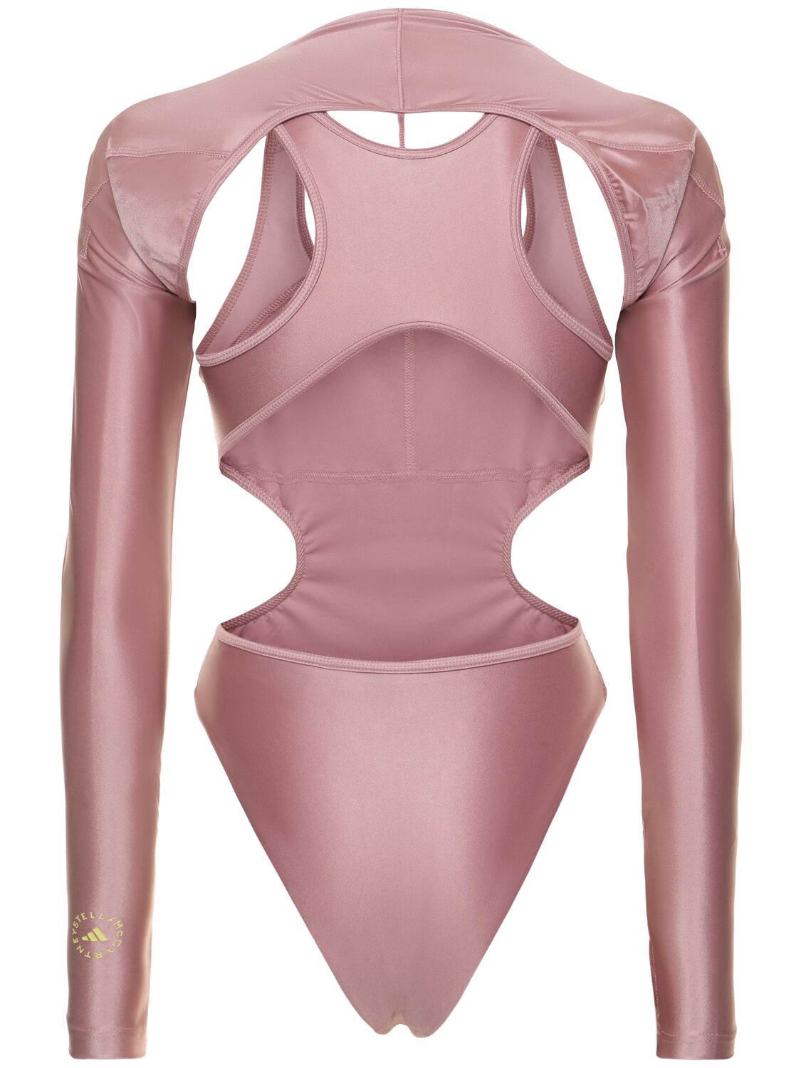 Shop Adidas By Stella Mccartney Shiny 2-in-1 Leotard Bodysuit In Magic Mauve