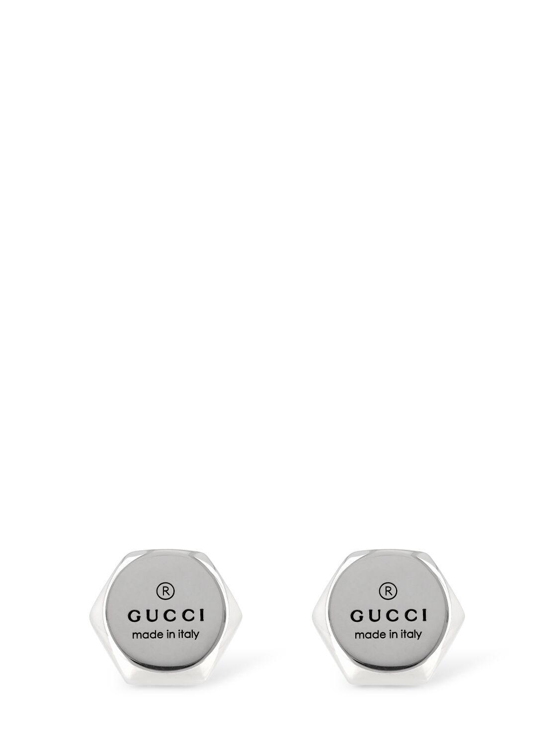 Gucci Trademark Sterling Silver Earrings In Grey