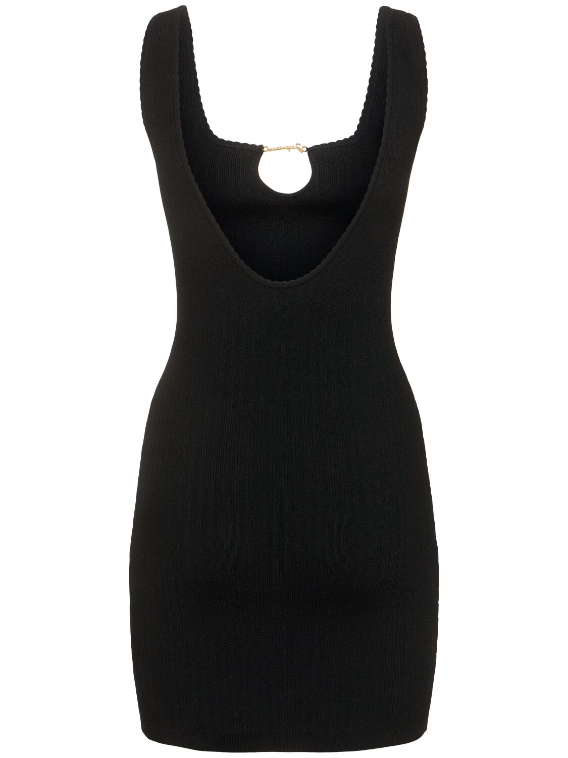 Jacquemus La Mini Robe Sierra Knitted Mini Dress In Black