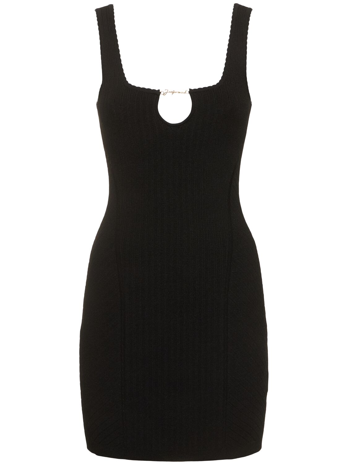 Shop Jacquemus La Mini Robe Sierra Knit Mini Dress In Black