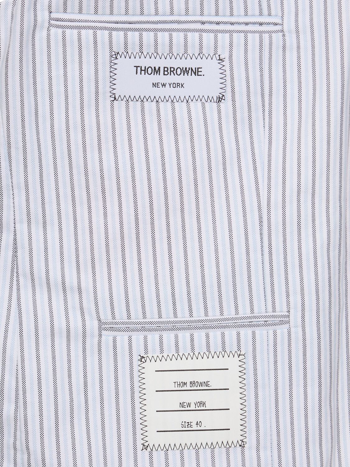 Shop Thom Browne Striped Cotton Oxford Jacket In Multicolor