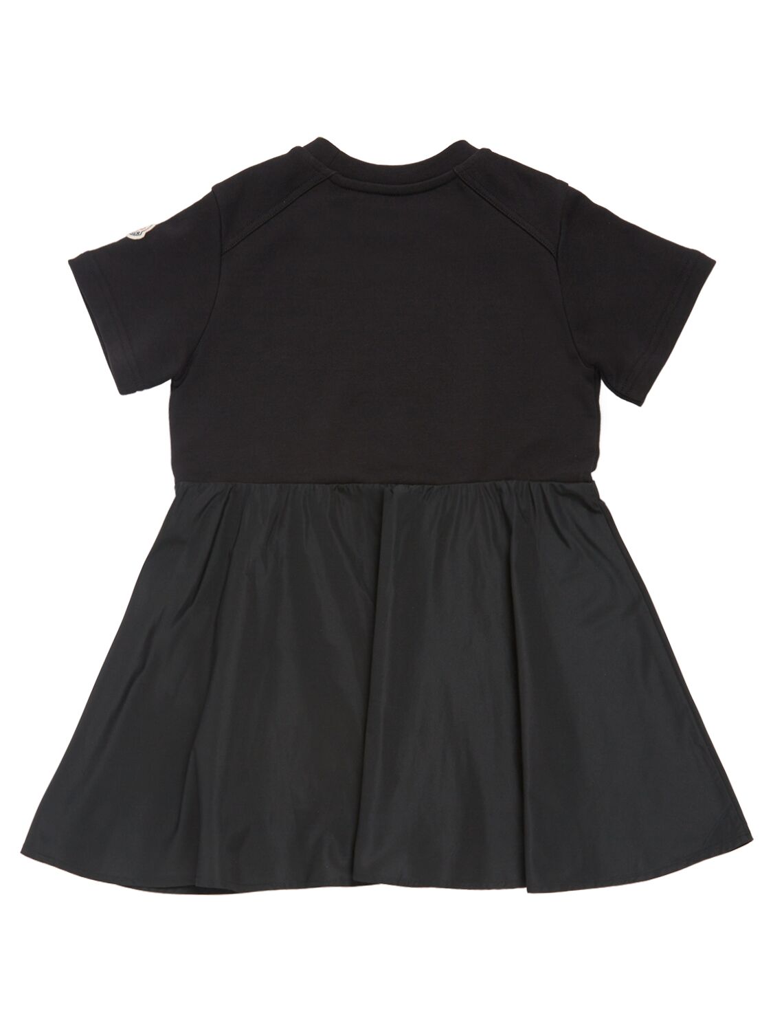 Shop Moncler Cotton Fleece Dress In Black