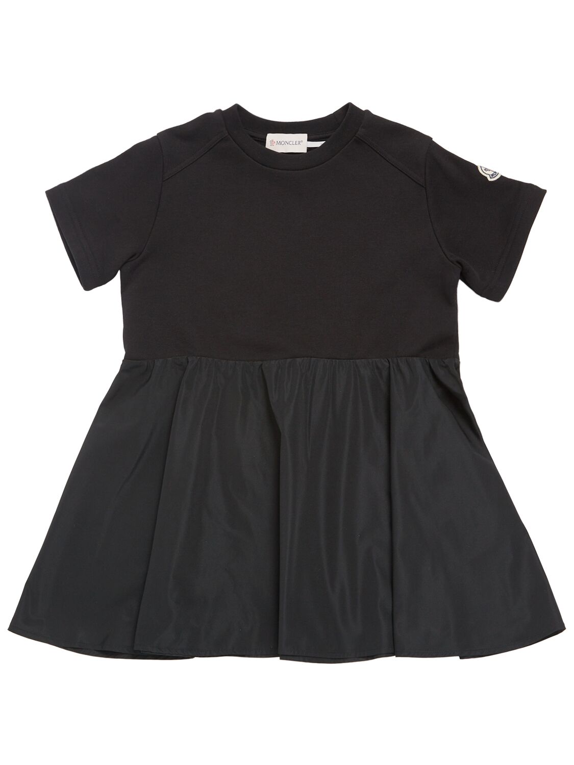 Moncler Kids' Cotton Fleece Dress In Black