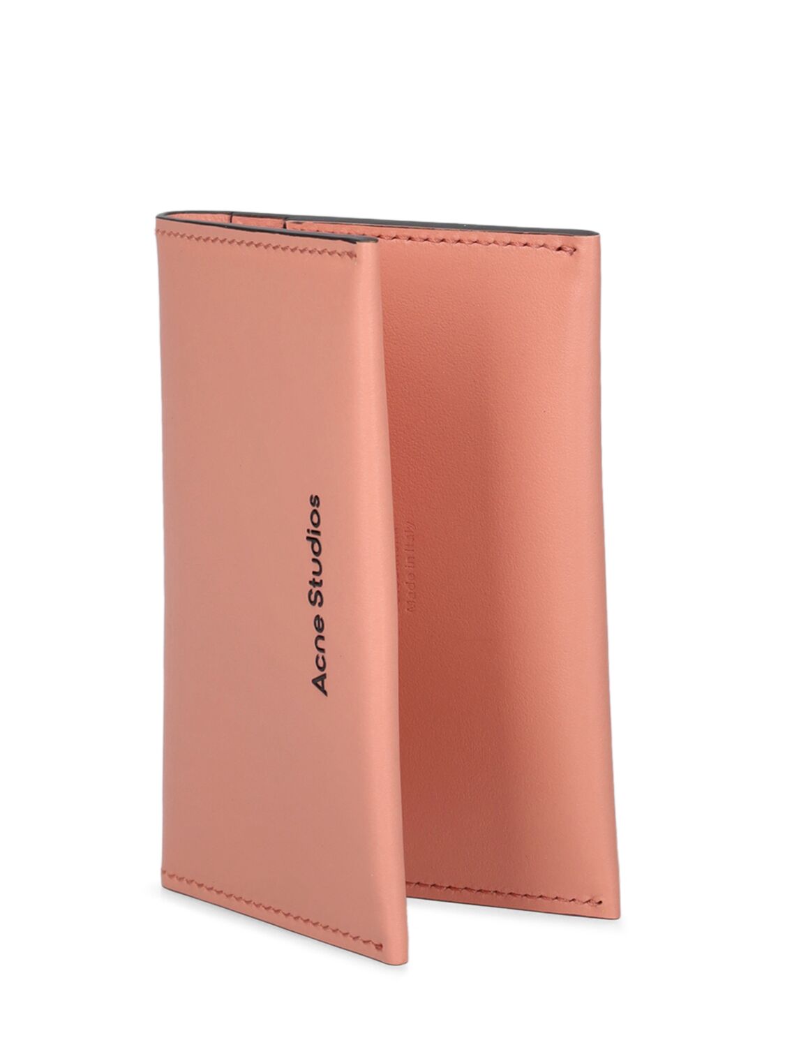 Shop Acne Studios Leather Card Holder In Salmon Pink