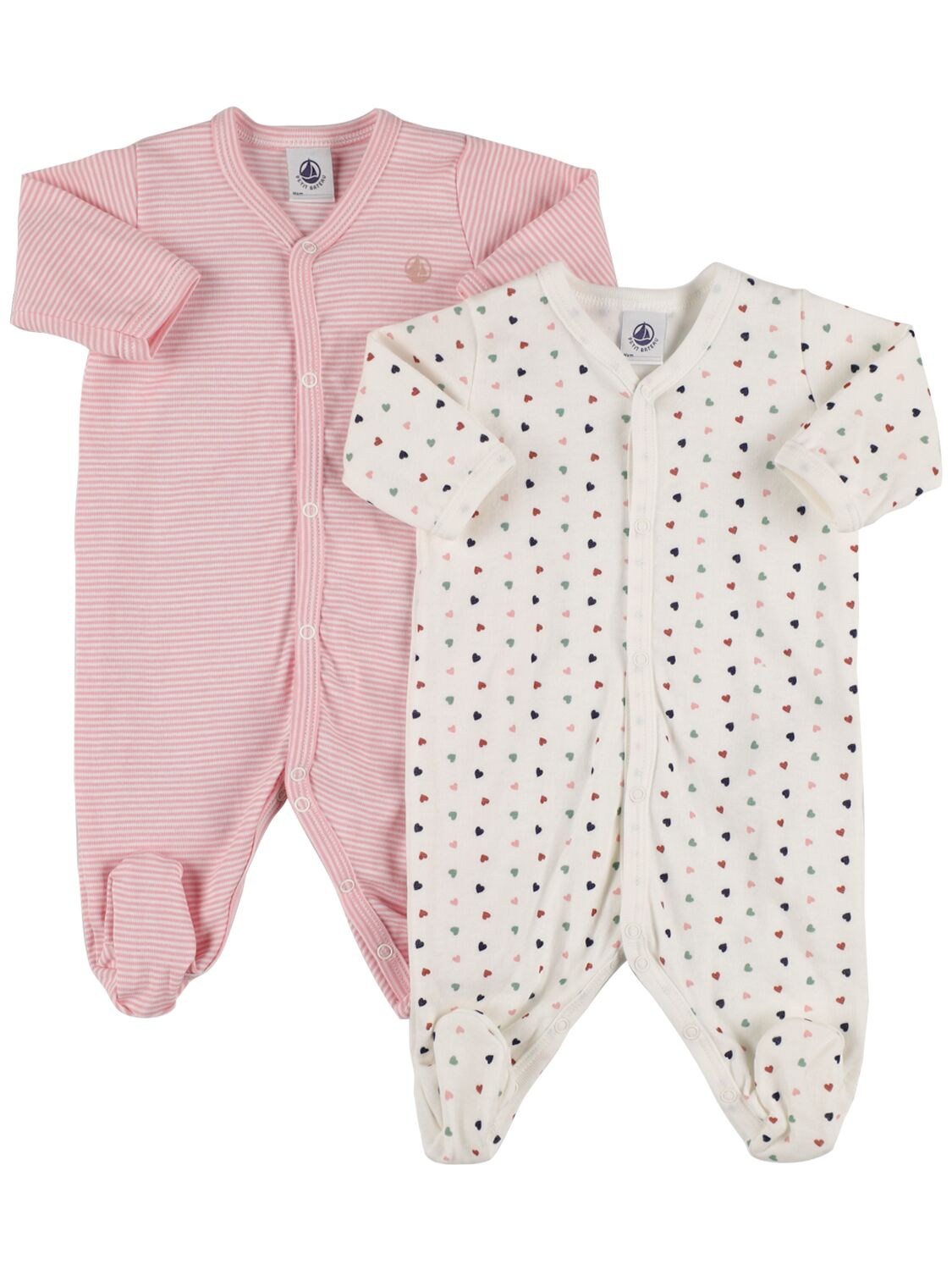 Image of Set Of 2 Printed Cotton Rompers