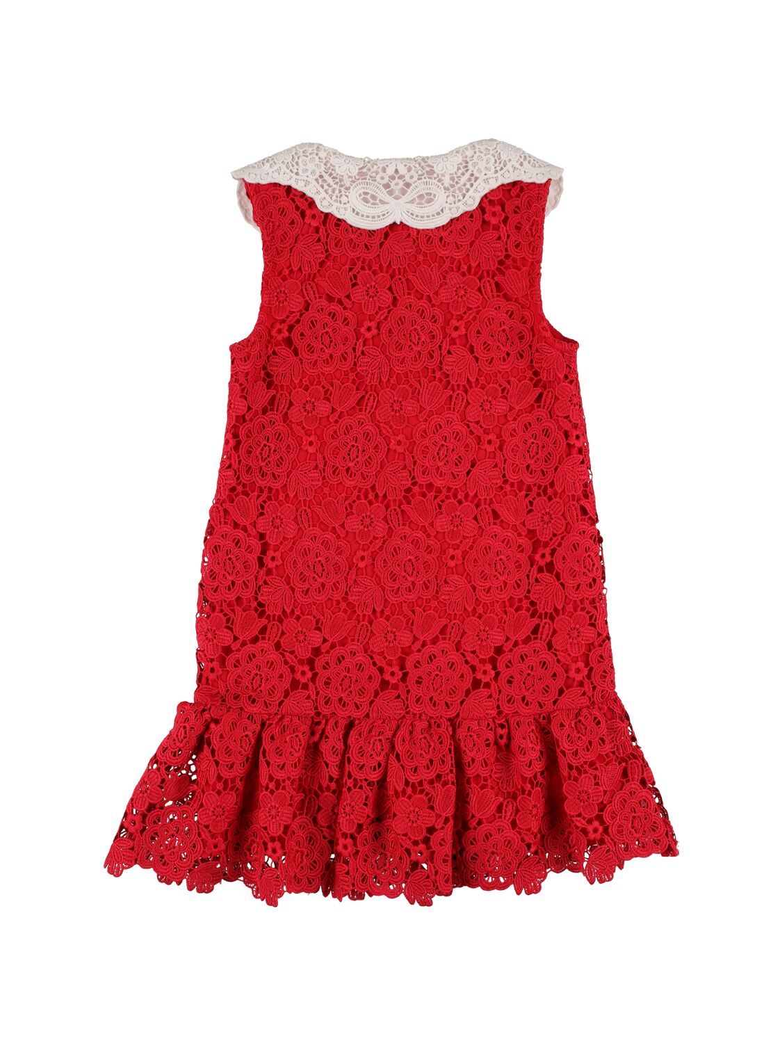 Shop Self-portrait Sleeveless Lace Dress In Red