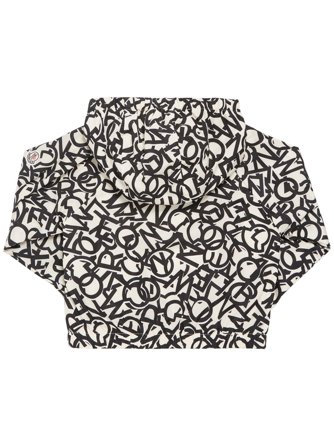 Shop Moncler Maisha Lettering Printed Nylon Jacket In Black,white