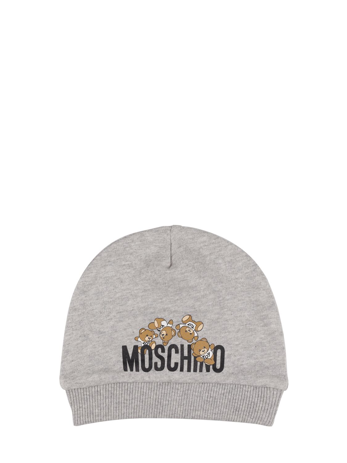 Shop Moschino Cotton Jersey Romper & Hat In Grey