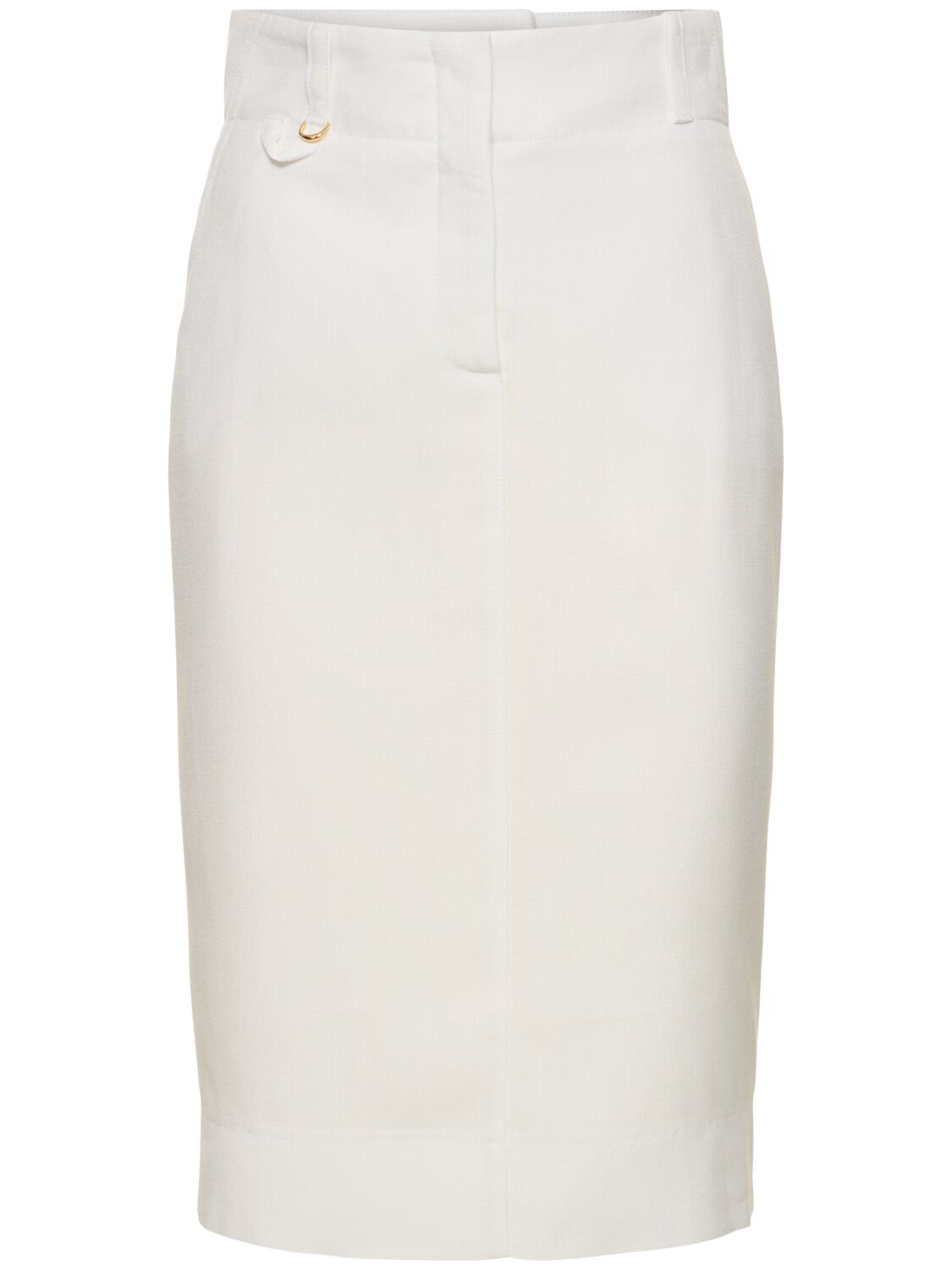 Jacquemus La Jupe Midi Bari Viscose Midi Skirt In White
