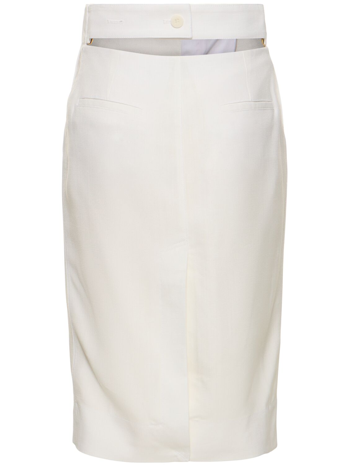 Shop Jacquemus La Jupe Midi Bari Viscose Midi Skirt In White
