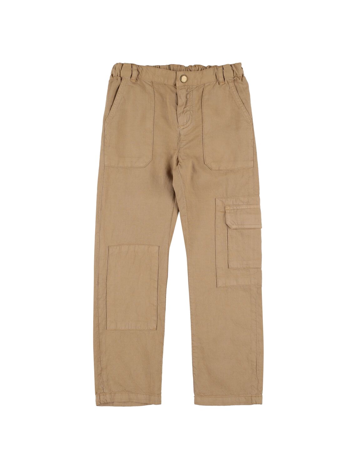 Bonpoint Kids' Cotton Gabardine Cargo Pants In Beige