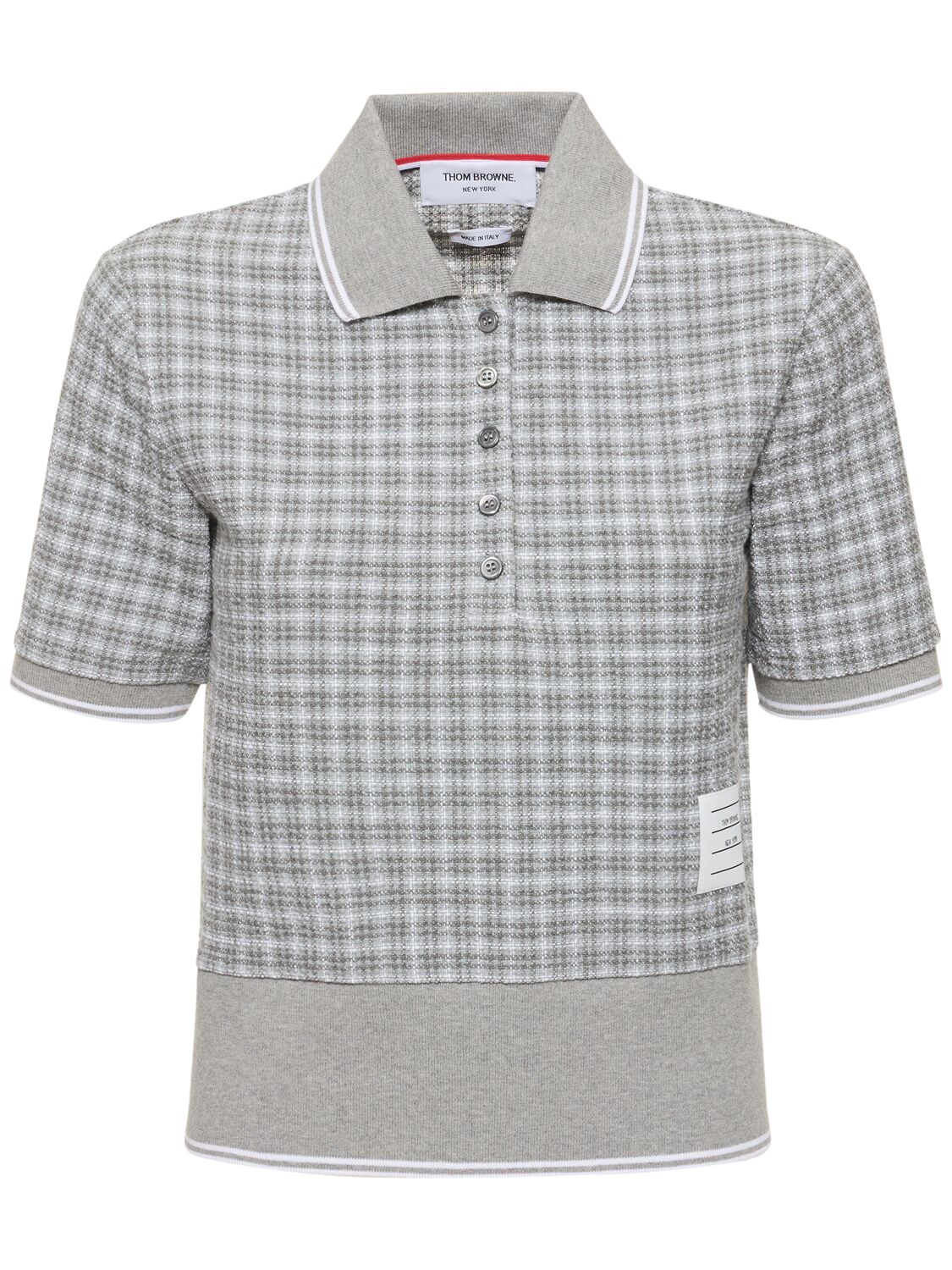 Image of Cotton Tweed Short Sleeved Polo