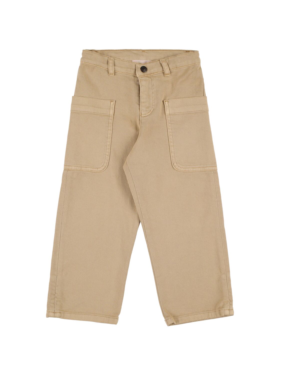 Bonpoint Kids' Stretch Cotton Denim Jeans In Brown