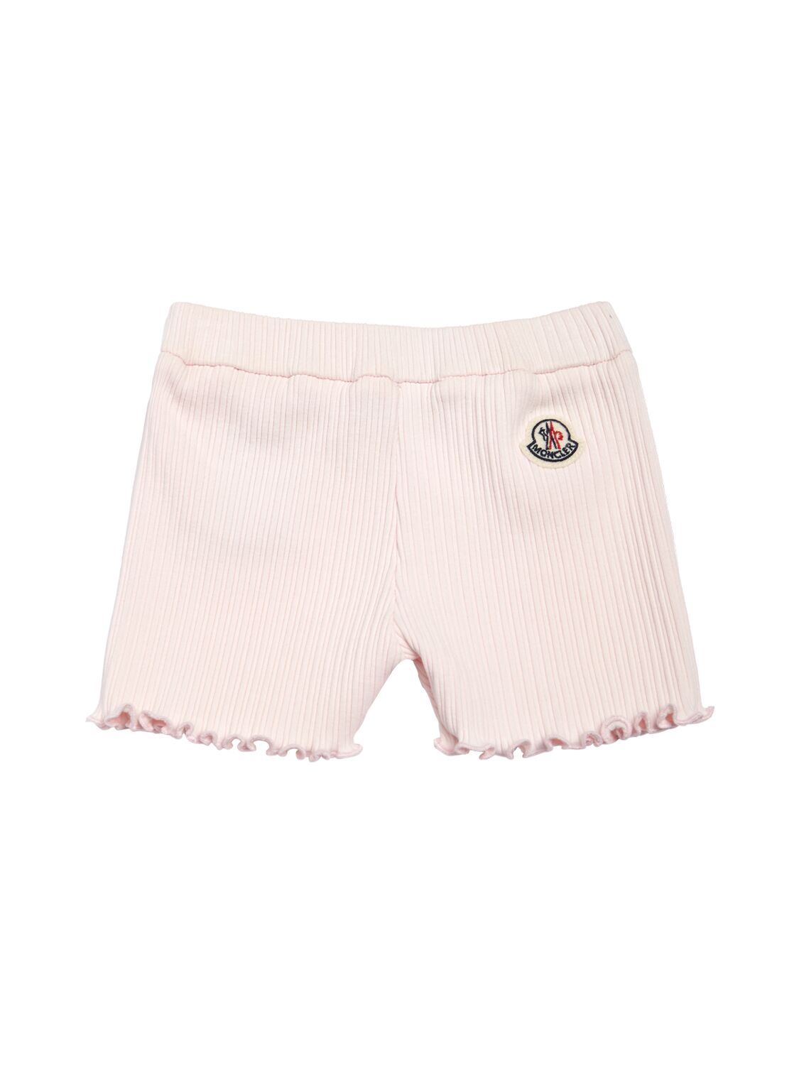 Moncler Kids' Stretch Cotton Shorts In Soft Pink