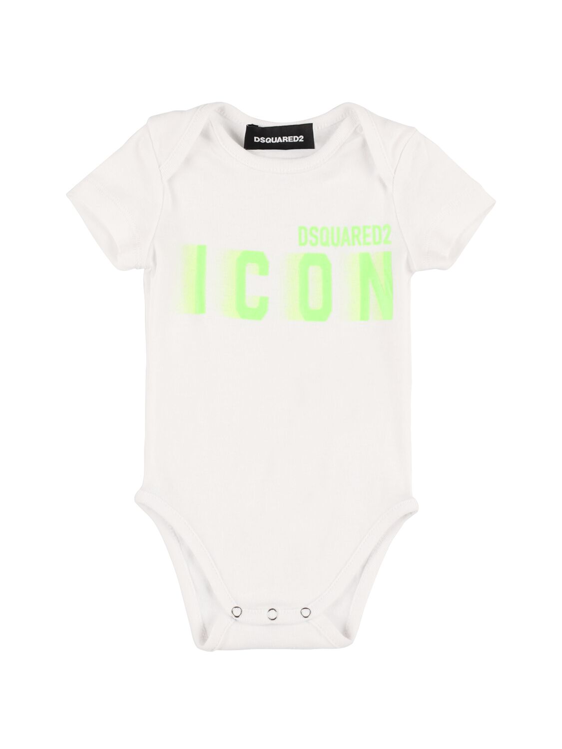 Dsquared2 Babies' Cotton Jersey Bodysuit In White,green