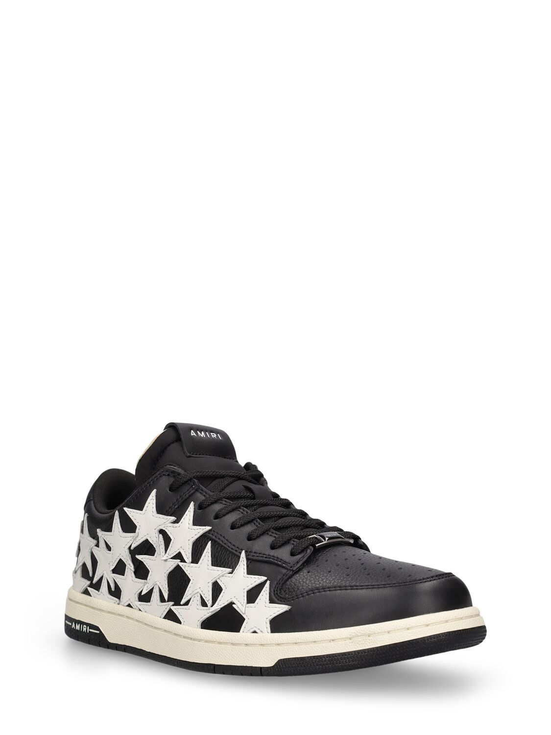 Shop Amiri Stars Cashmere Low Top Sneakers In Black,white