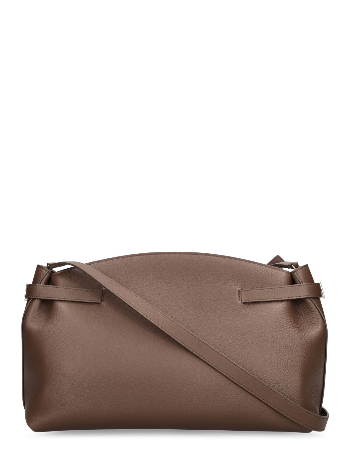 Shop Ferragamo Large Hug Leather Pouch In Clay